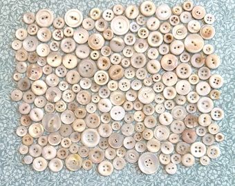 Antique mother of pearl / shell buttons - various sizes - lot of 200 - ships FREE!