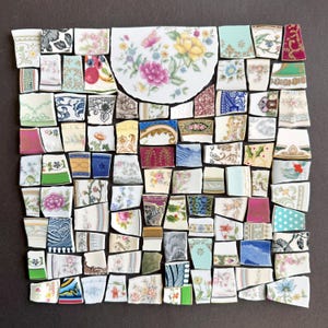 Mosaic Supply - mixed antique / vintage china hand-cut tiles, broken china, pique assiette - You receive these exact pieces. Ships FREE!