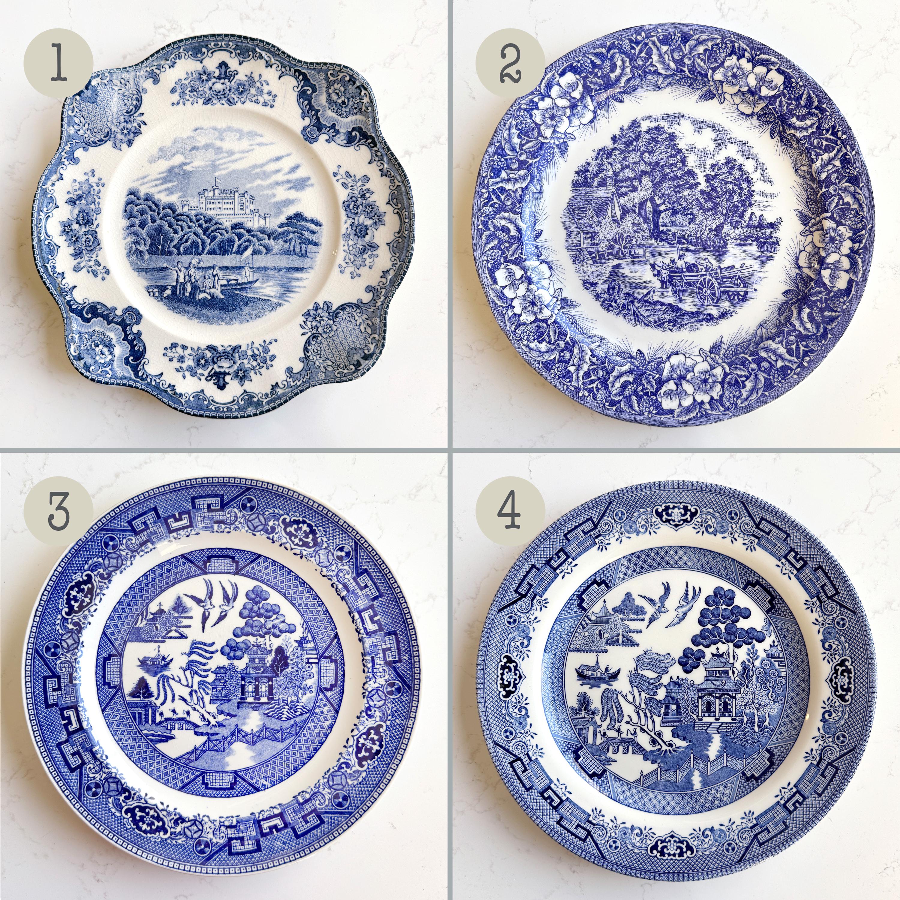 Blue Floral Vintage Dinner Plates - Etsy