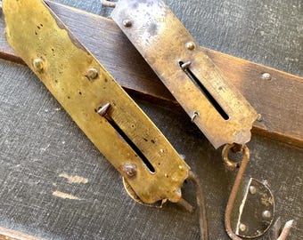 Antique lot of 2 Forschner's spring scales - working 50 & 24 lb brass/cast iron - made in New York - balance No. 2 - ships FREE!