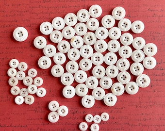 Vintage white milk glass/china pie crust buttons - 77 pieces - ships FREE!