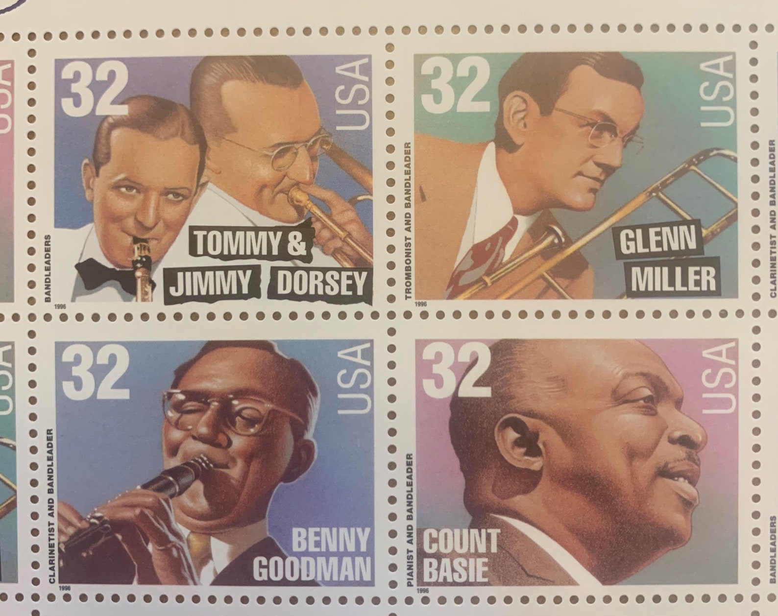 1995 Big Band Leaders stamps from Legends of American Music Etsy