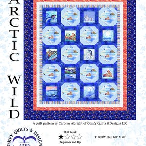 Arctic Wild Quilt Pattern Throw Size - PDF
