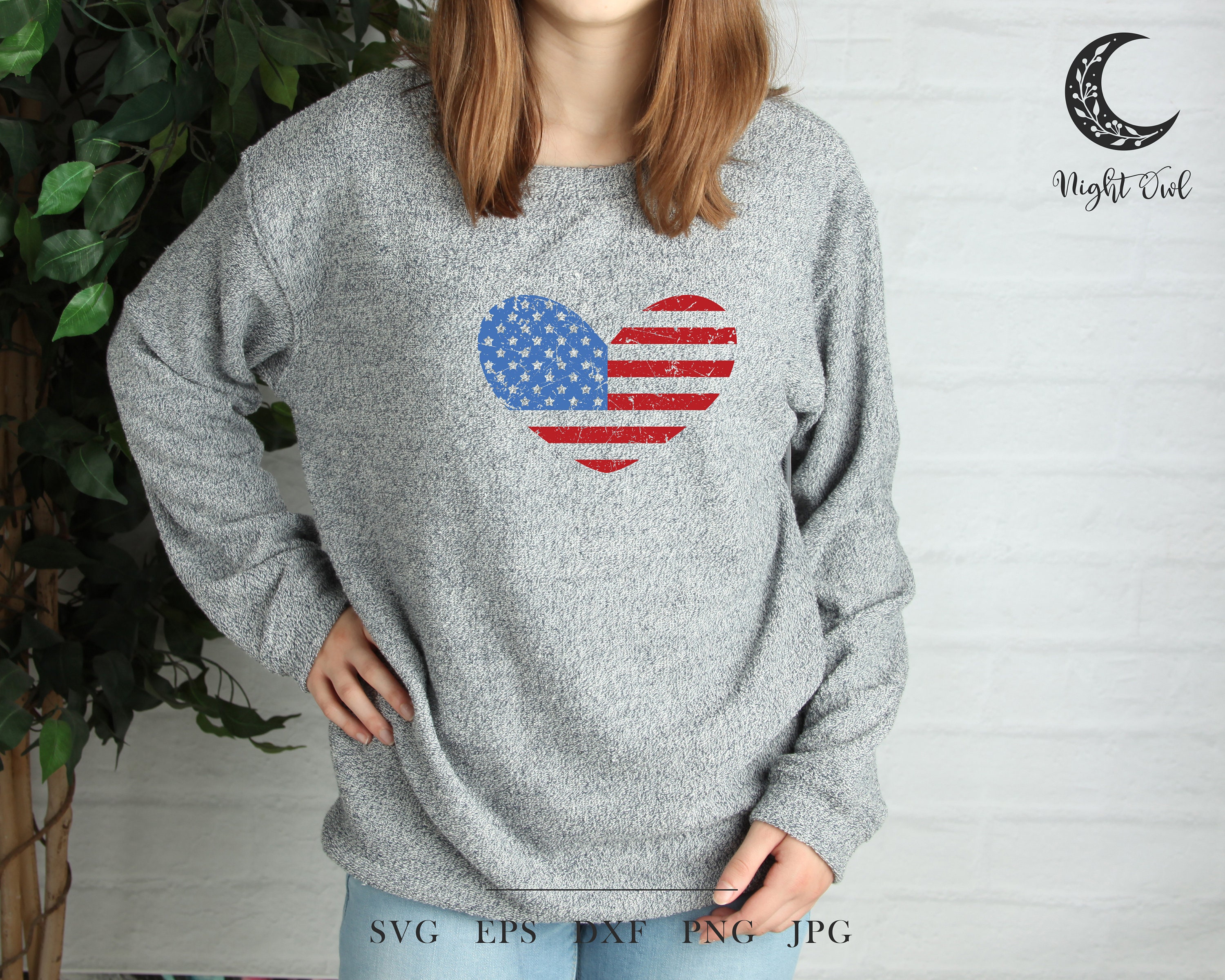 American Flag Heart SVG Bundle America svg stars and | Etsy