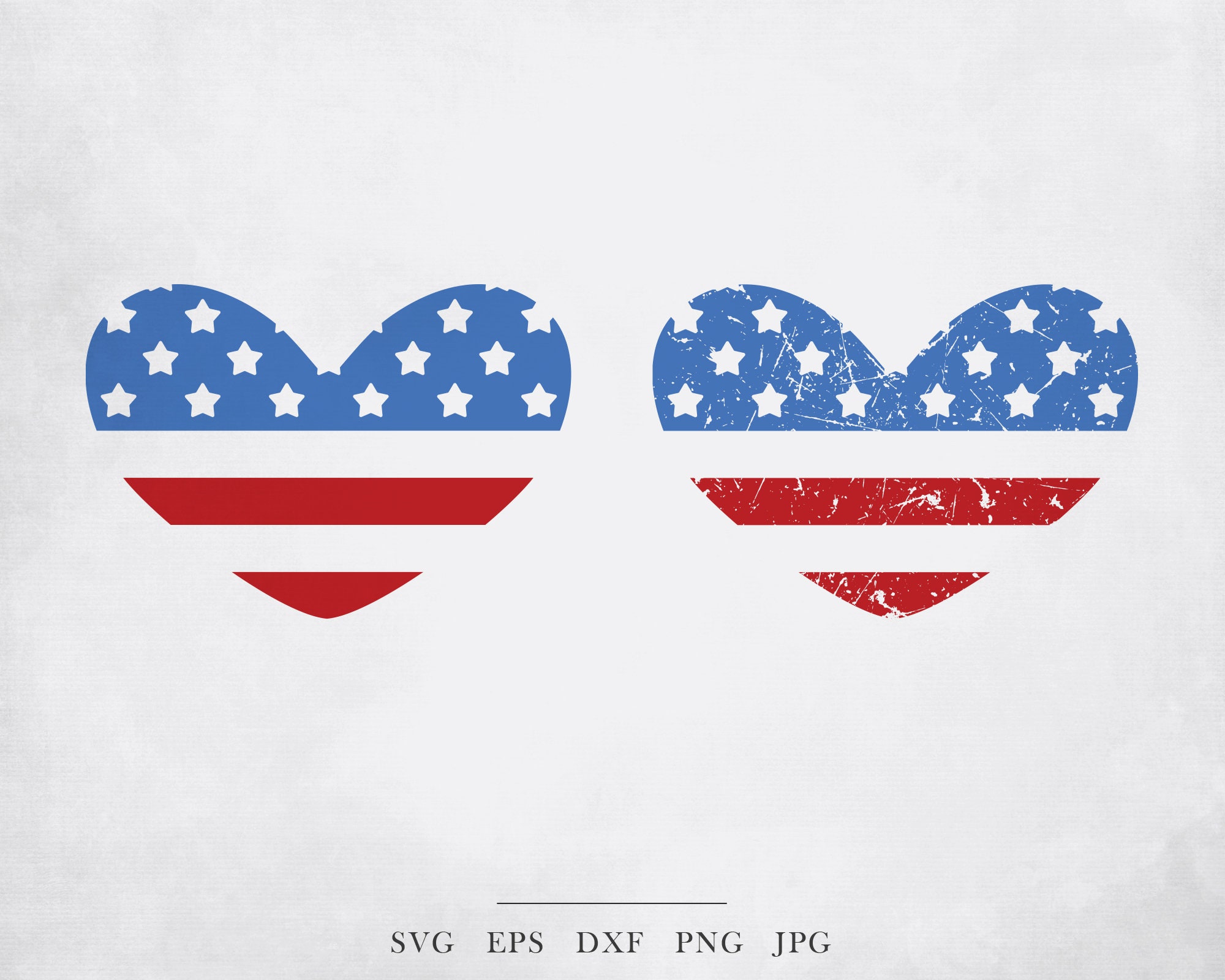 American Flag Heart SVG Bundle America svg stars and | Etsy