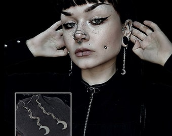 Sparkly Stainless Steel Simple Dainty Witch Celestial Crescent Moon Earrings- Lightweight Hypoallergenic Women's Statement Earrings Jewelry
