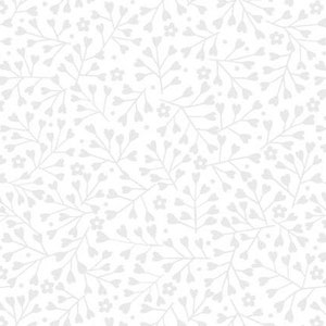 Tiny Tonals Tiny Floral Hearts White on White by Lewis & Irene - TT20-1
