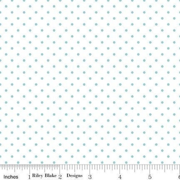 Swiss Dot On White Aqua by Riley Blake Designs - C660-20AQUA