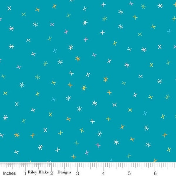 Sunshine Blvd Sparkles Teal by Amber Kemp-Gerstel for Riley Blake Designs - C12105-TEAL