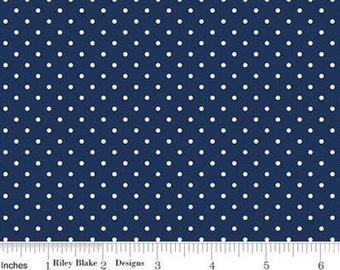 Swiss Dot Navy by Riley Blake Designs - C670-21NAVY