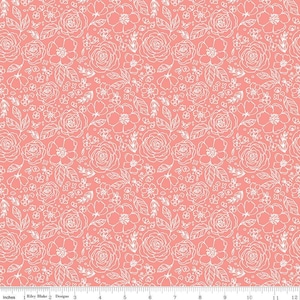 My Valentine Lined Roses Coral by Echo Park Paper for Riley Blake Designs - C14153-CORAL