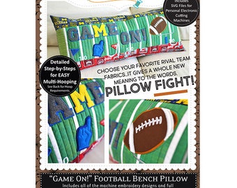 Game On! Football Bench Pillow by Kimberbell Designs - Machine Embroidery CD - KD548