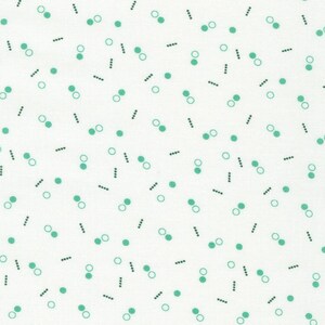 Flowerhouse Hint of Prints Dots and Circles Aloe on White by Debbie Beaves for Robert Kaufman Fabrics - FLHD-21901-36