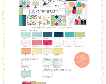 Shout Hooray! Bench Pillow Fabric Kit by Kimberbell Designs - KIT-MASSHHBP