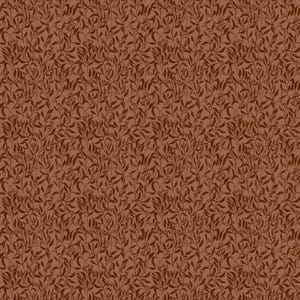 May include: A seamless pattern featuring a repeating design of stylized leaves and vines in varying shades of brown. The leaves are detailed with delicate lines, creating a textured appearance. The background is a solid, muted brown.