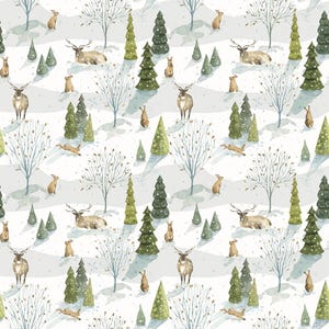 Santa&#39;s Tree Farm Woodland Snowy by Lisa Audit for Riley Blake Designs - CD16451-SNOWY