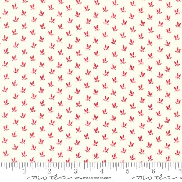 Joyful Gatherings Triple Leaf Ditsy Snow Candy Apple by Primitive Gatherings for Moda Fabrics - 49212 11