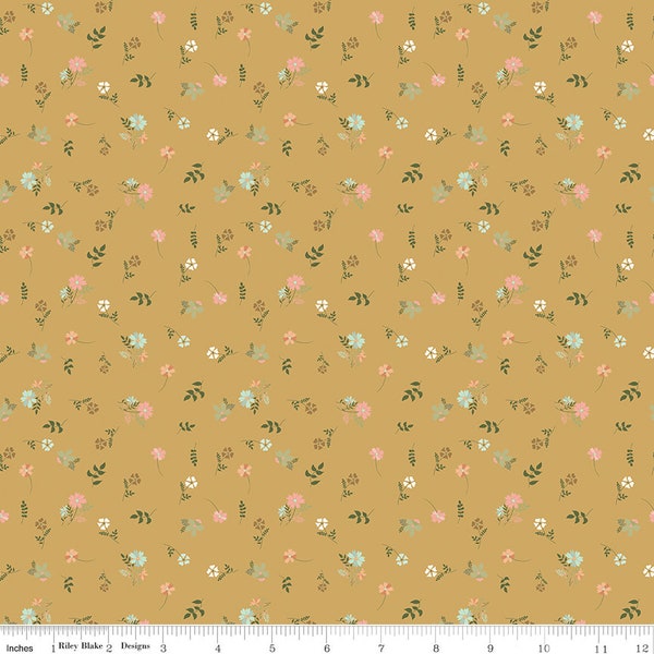 Wild and Free Flower Toss Gold by Grace Larson for Riley Blake Designs - C12932-GOLD