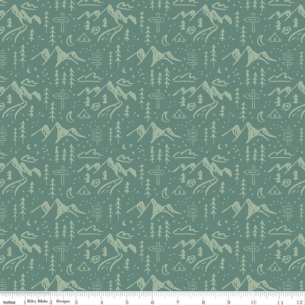 Albion Mountains Green by Amy Smart for Riley Blake Designs - C14592-GREEN