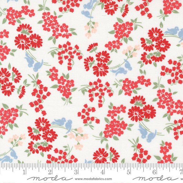 Dwell Songbird Cream Red by Camille Roskelley of Moda Fabrics - 55273 31