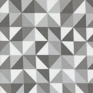May include: A seamless pattern of white and gray triangles arranged in a geometric design. The pattern is repeated throughout the image.