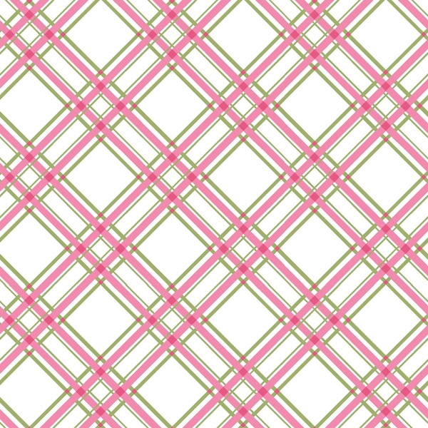 Pink/Green Diagonal Plaid Designed by Kim Christopherson of Kimberbell Designs for Maywood Studios - MAS8244-PG