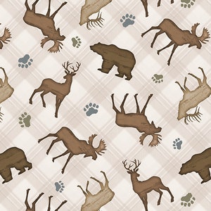 Wildlife Trail Animal Toss Cream by Jennifer Pugh for Wilmington Prints - 1828 82660 224