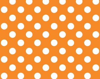 Orange fabric by the yard #20435 orange calico orange dots fabric orange polka dots fabric