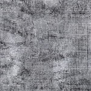 May include: A black and white abstract pattern with a grid-like texture. The pattern is made up of small, evenly spaced dots that create a subtle, textured effect.