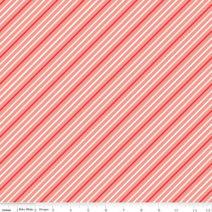 I Love Us Stripes Coral by Sandy Gervais for Riley Blake Designs - C13966-CORAL