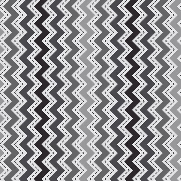 Black/Gray Tonal Zig Zag (EOL) Designed by Kim Christopherson of Kimberbell Designs for Maywood Studios - MAS8202-KJ