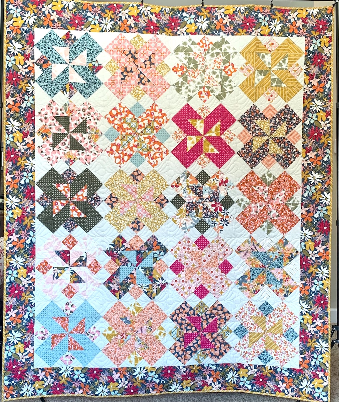 Rivermill Quilt Kit Pattern by Running Stitch Quilts Fabric Kit and