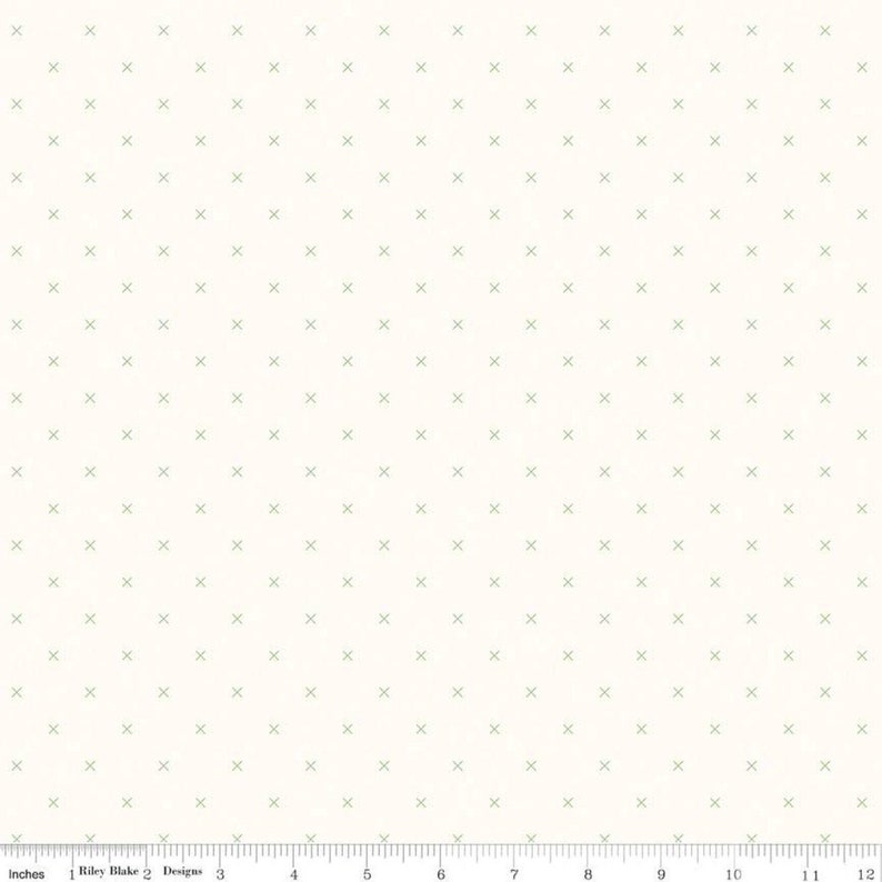 On Cloud Green Bee Cross Stitch by Lori Holt of Bee in my Bonnet for Riley Blake Designs C747-GREEN