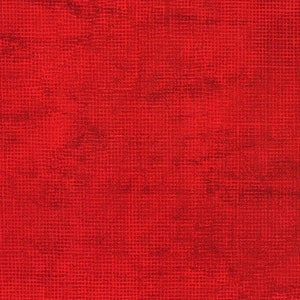 May include: A close-up of a textured, red fabric with a subtle grid pattern. The color is a vibrant, solid red, with slight variations in tone creating depth. The fabric appears to be woven, with a slightly rough, tactile surface.