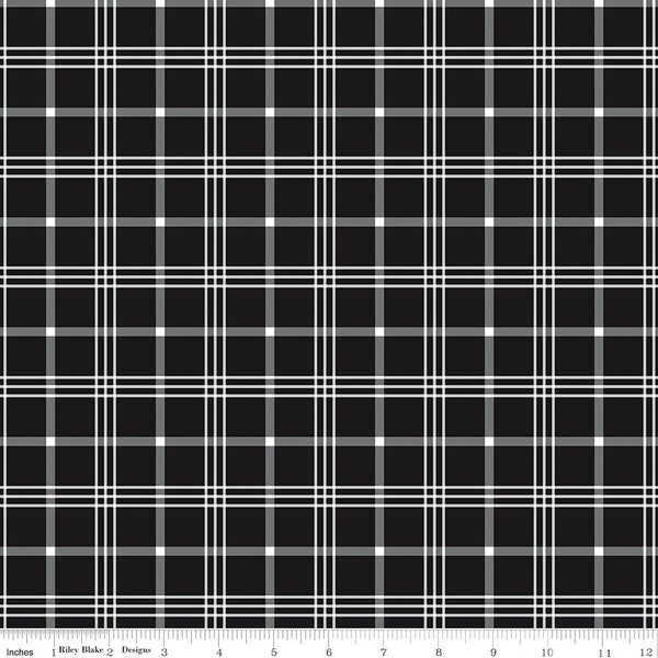 Black Tie Plaid Black by Dani Mogstad for Riley Blake Designs - C13752-BLACK