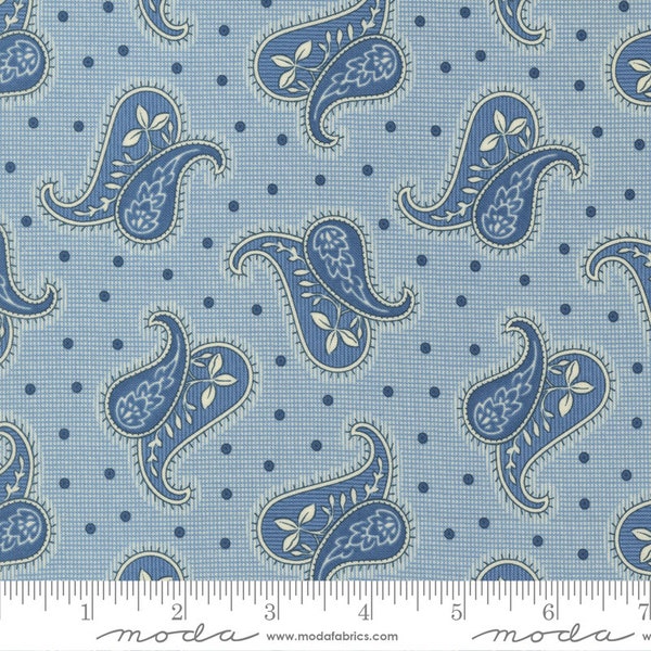 Union Square Paisley Polka Dot Blue by Minick and Simpson of Moda Fabrics - 14952 31