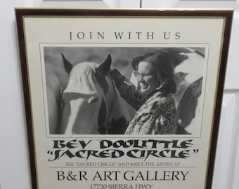Bev Doolittle Signed photo/poster "Sacred Circle" meeting promotion