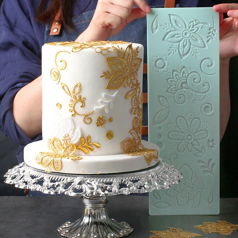Virginia Left Lace Silicone Mold for DIY Fondant Cake Decorating