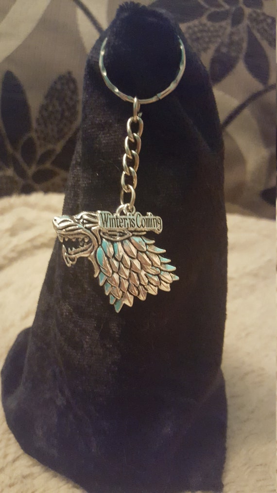 Game Of Thrones Stark Keyring House Stark Dire Wolf Ned Arya Etsy