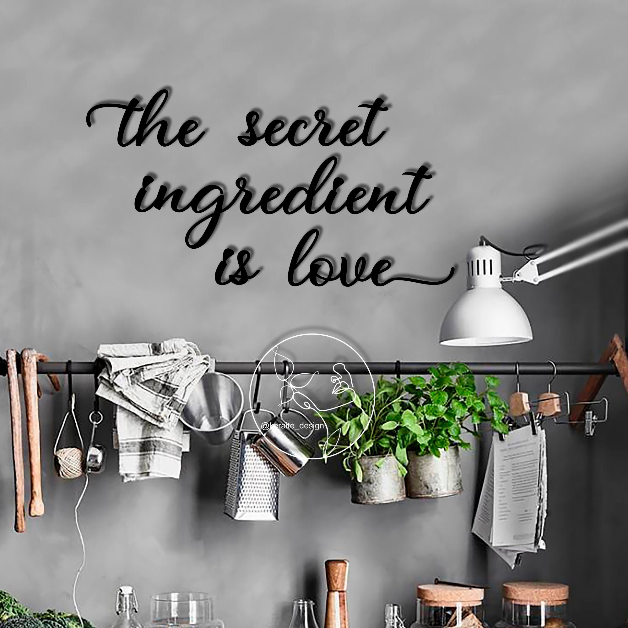 The secret ingredient is Love Kitchen decor Metal Wall Art Etsy