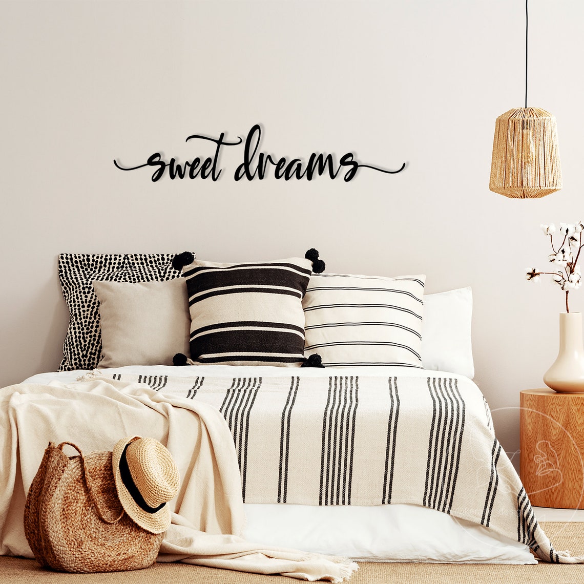 Above bed decor Sweet Dream Metal wall art Bedroom wall Etsy