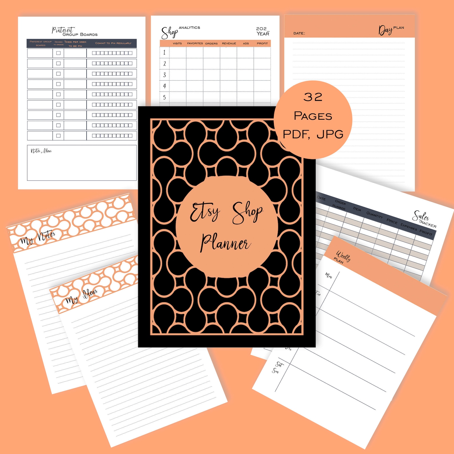 Etsy shop planner Sell on etsy Business printables Digital Etsy