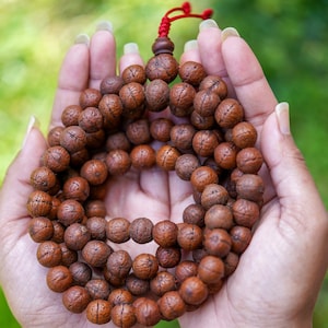Dark Bodhi Mala | Genuine Japa Bodhi Seed - Natural Bead Wrist Mala | Antique Phoenix Eye Mala