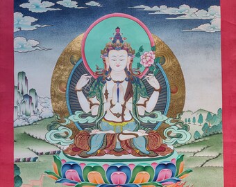 AVALOKITESHVARA APPLIQUE THANGKA Masterwork Tibetan Hand - Etsy