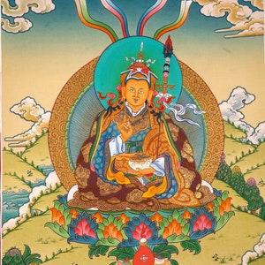 Guru Rinpoche Tibetan Thangka - Guru Padmasambhava thangka painting