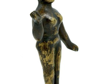 Vintage Bronze Statue of Standing Woman | Antique Collection of Dakini from Nepal