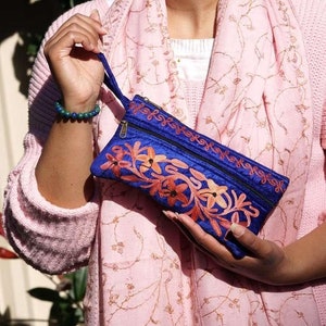Flower Embroidery Purse Glamorous Purse Handmade Women's Purses featuring Special Kashmiri Embroidery image 1
