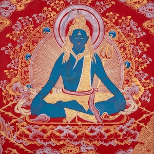 Shiva the Yogi Spiritual Thangka | Handpainted Tibetan Art | Lord of Meditation & Transformation | Sacred Hindu Wall Decor