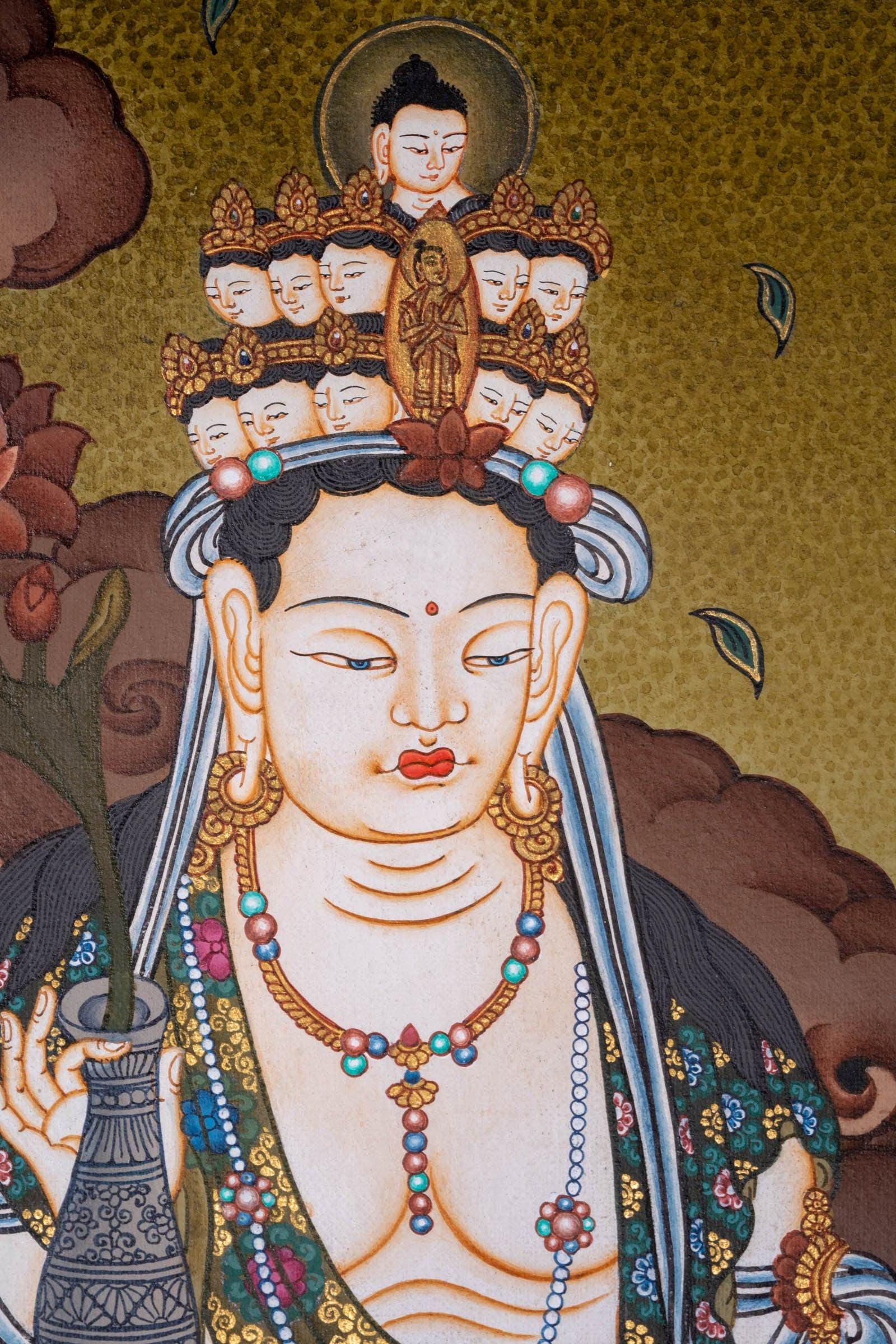 中国 王元珍 張京生 天女 1988 リトグラフ 仏画 中国画 額装