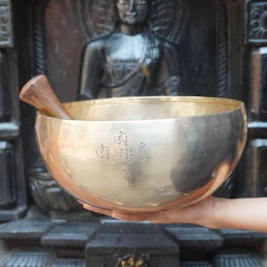 Mahakala Engraved Singing Bowl | Tibetan Singing Bowl for Sound Therapy and Meditation | Beautifully Carved High-Quality Bowl